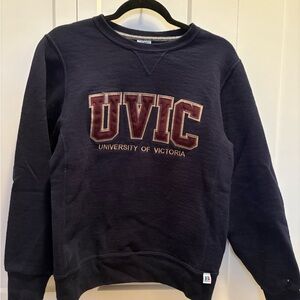 Russell Athletic Navy Crewneck with UVIC Logo